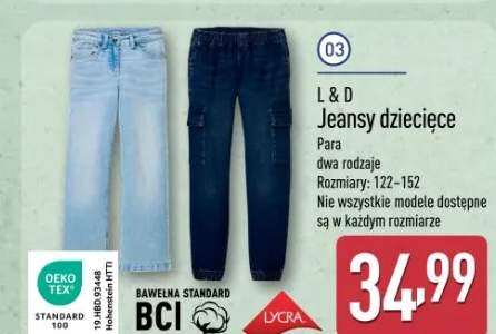 jeansy dziecięce