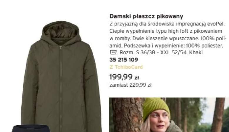 płaszcz pikowany damski