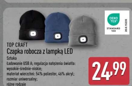 Czapka robocza z lampką LED
