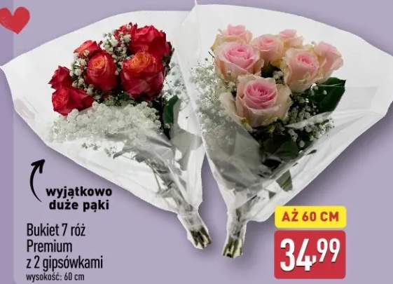 Bukiet 7 róż Premium z 2 gipsówkami