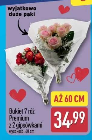 Bukiet 7 róż premium z 2 gipsówkami