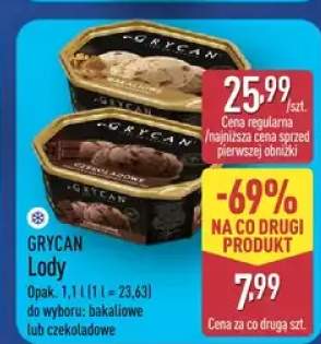 Lody różne rodzaje do wyboru: bakaliowe lub czekoladowe