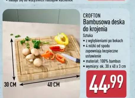 Bambusowa deska do krojenia 2 wgłębieniami po bokach, 4 nóżki od spodu zapewniają bezpieczne ustawienie, materiał: 100% bambus, wymiary: ok. 30 x 40 x 3 cm