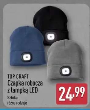 Czapka robocza z lampką LED