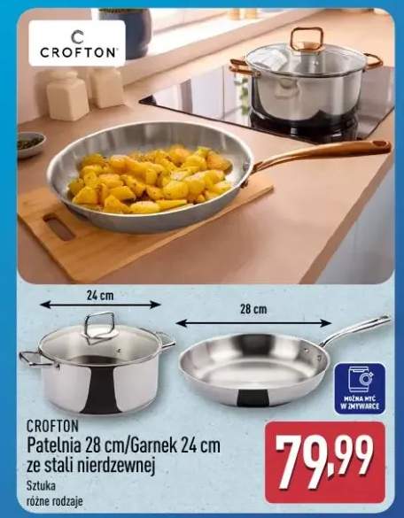 Patelnia 28 cm/Garnek 24 cm ze stali nierdzewnej