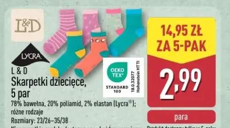 Skarpetki dziecięce 5 par
