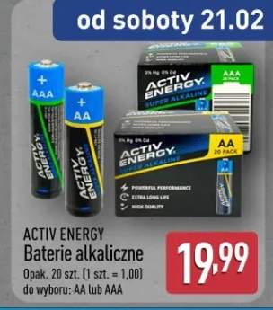 Baterie alkaliczne do wyboru AA lub AAA