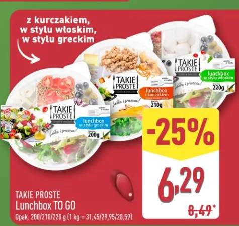 Lunchbox to go z kurczakiem, w stylu włoskim, w stylu greckim