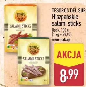 Hiszpańskie salami sticks różne rodzaje