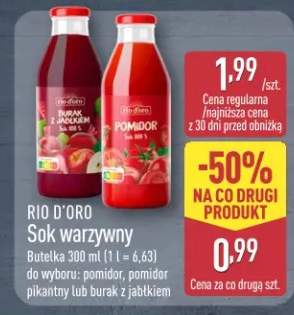 Sok warzywny do wyboru: pomidor, pomidor pikantny lub burak z jabłkiem