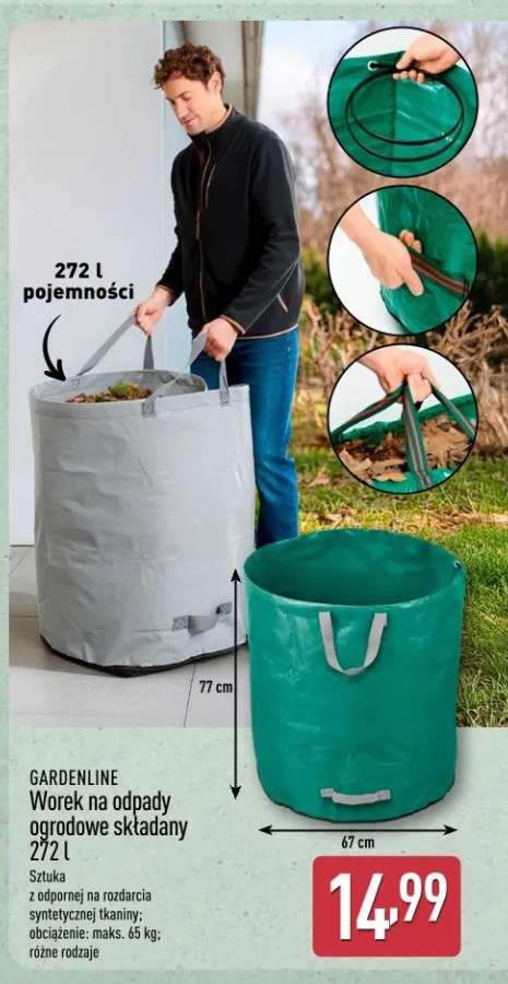 Worek na odpady ogrodowe składany 272 l