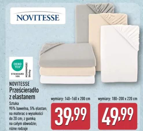 Prześcieradło z elastanem Novitesse