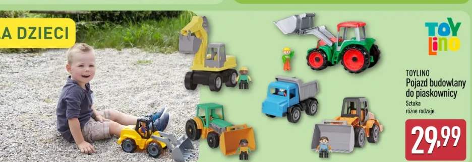 Pojazd budowlany do piaskownicy