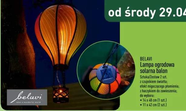 Lampa ogrodowa solarna balon