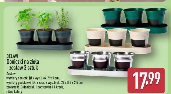 Doniczki na zioła - zestaw 3 sztuk