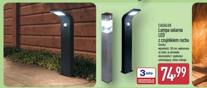 Lampa solarna LED z czujnikiem ruchu
