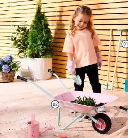 Taczka z akcesoriami ogrodowymi dla dzieci - 6 elementów