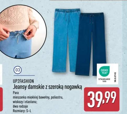 Jeansy damskie z szeroką nogawką