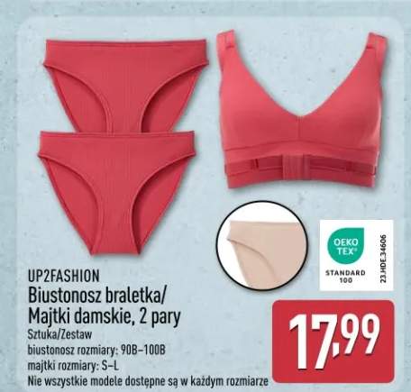 Biustonosz braletka/majtki damskie, 2 pary