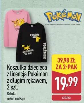 Koszulka dziecięca z licencją Pokémon z długim rękawem, 2 szt. różne rodzaje