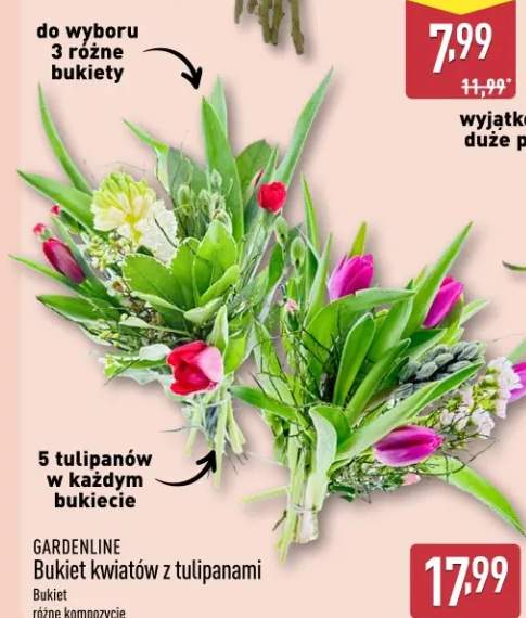 Bukiet kwiatów z tulipanami różne kompozycje