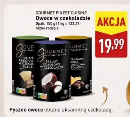Owoce w czekoladzie - ananas karmelizowany w mlecznej, praliny kokosowe w czekoladzie, trowana wiśnia z koniakiem w koladzie