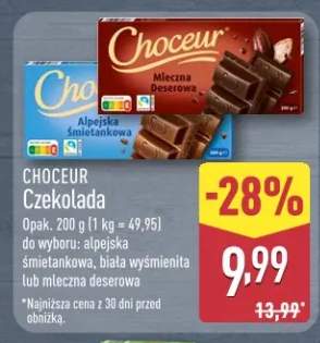 Czekolada mleczna deserowa, gorzka