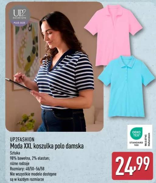 Moda XXL koszulka polo damska