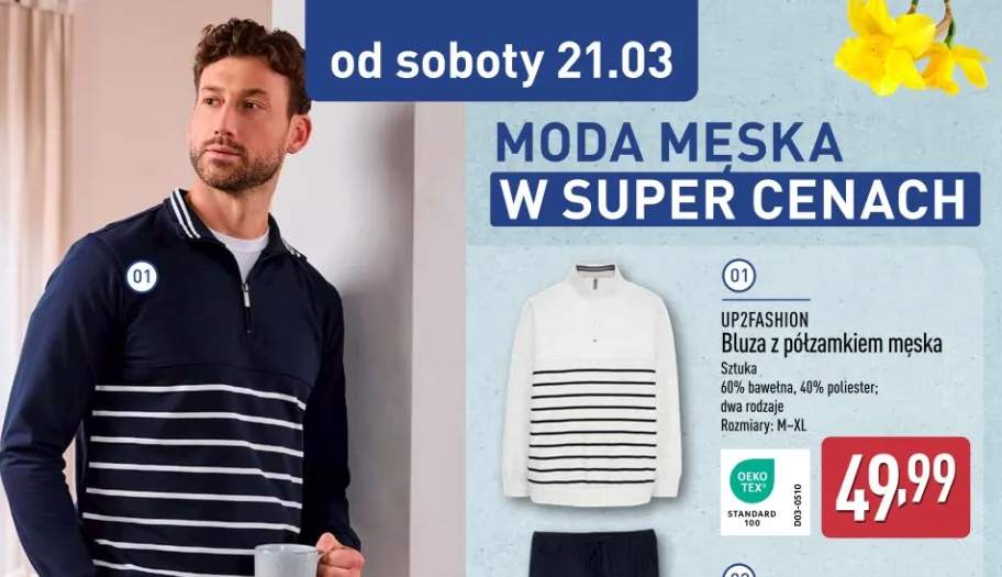 Bluza z półzamkiem męska