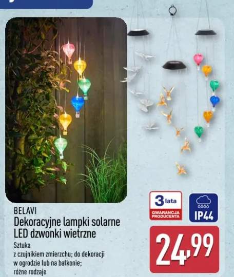 Dekoracyjne lampki solarne LED dzwonki wietrzne