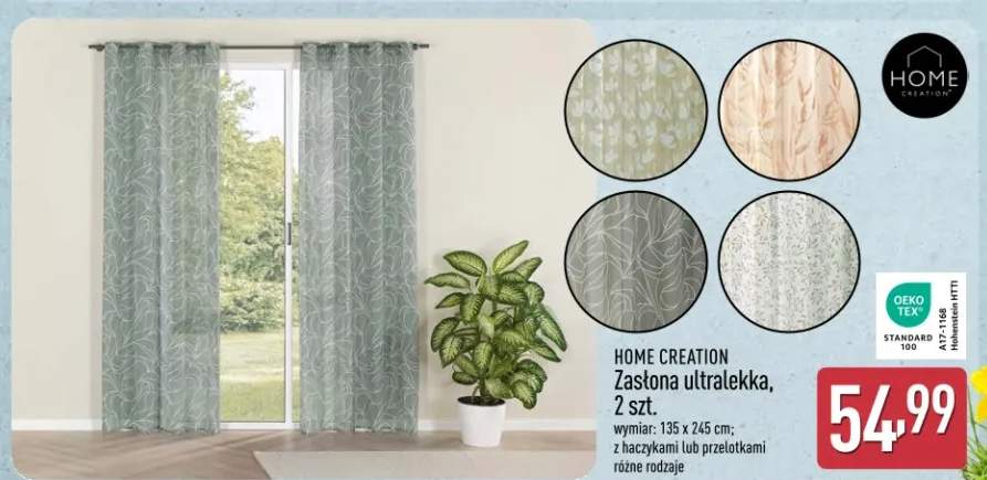 Zasłona ultralekka, 2 szt.