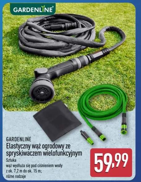 Elastyczny wąż ogrodowy ze spryskiwaczem wielofunkcyjnym