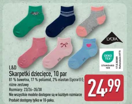 Skarpetki dziecięce, 10 par