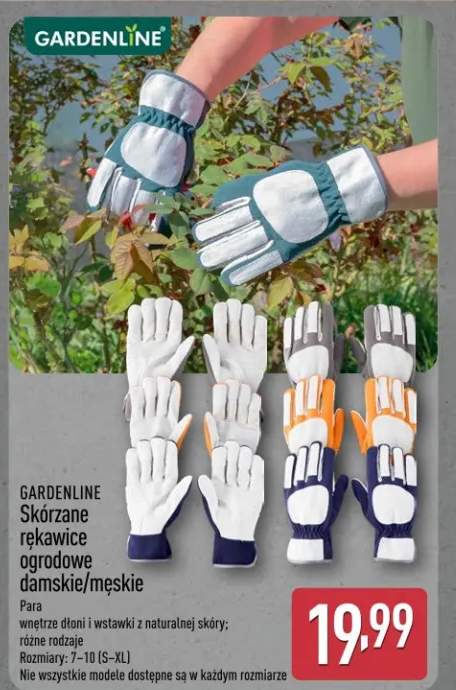 Skórzane rękawice ogrodowe damskie/męskie