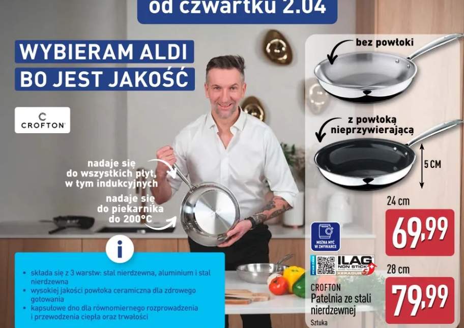 Patelnia ze stali nierdzewnej 24 cm sztuka