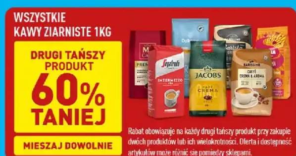 Wszystkie kawy ziarniste 1 kg DRUGA -60%