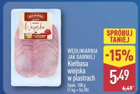 Kiełbasa wiejska w plastrach