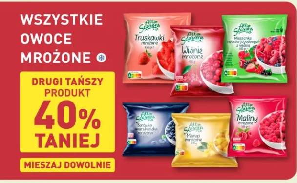 Owoce mrożone truskawki, wiśnie, jagody, maliny, borówki