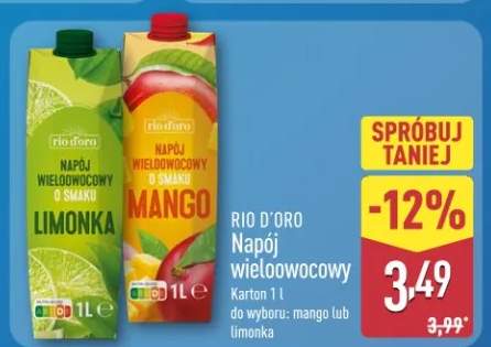 Napój wieloowocowy karton do wyboru: mango lub limonka