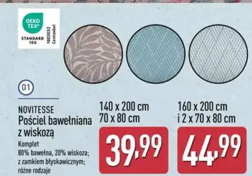 Pościel poscwełniana z wiskozą 160 x 200 cm i 2 x 70 x 80 cm