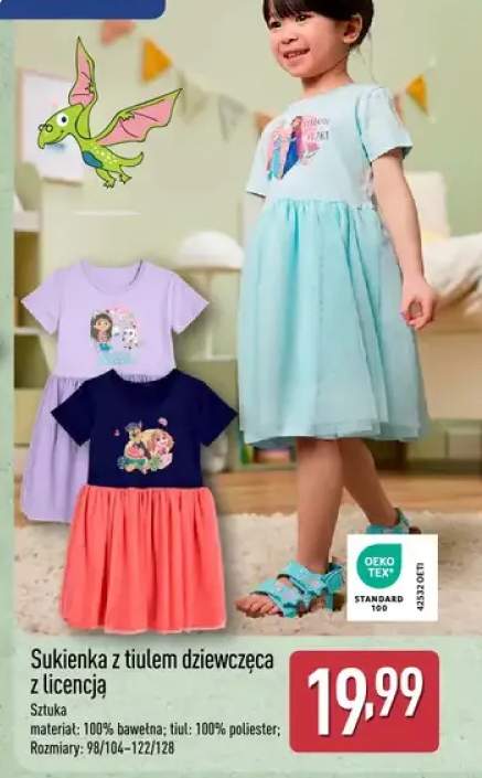 Sukienka z tiulem dziewczęca z licencją