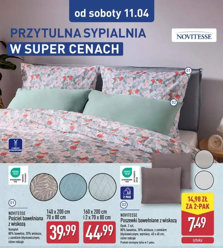 Pościel poscwełniana z wiskozą 140 x 200 cm 70 x 80 cm