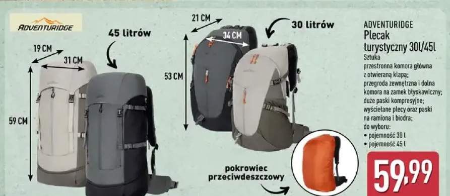 Plecak turystyczny 30l/45l
