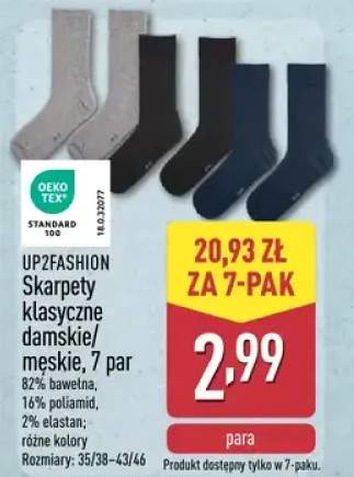 Skarpety klasyczne damskie/męskie, 7 par
