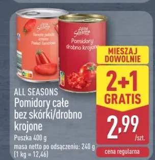 Pomidory całe bez skórki/drobno krojone