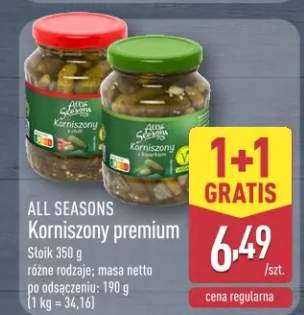 Korniszony premium różne rodzaje: masa netto po odsączeniu: 190 g