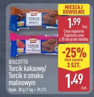 Torcik kakaowy/torcik o smaku malinowym