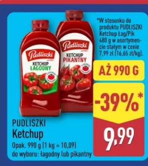 Ketchup łagodny lub pikantny