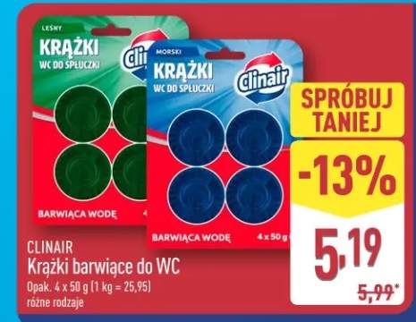 Krążki barwiące do WC różne rodzaje