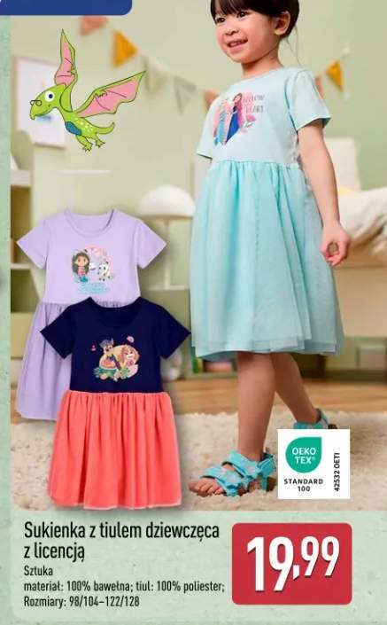 Sukienka z tiulem dziewczęca z licencją